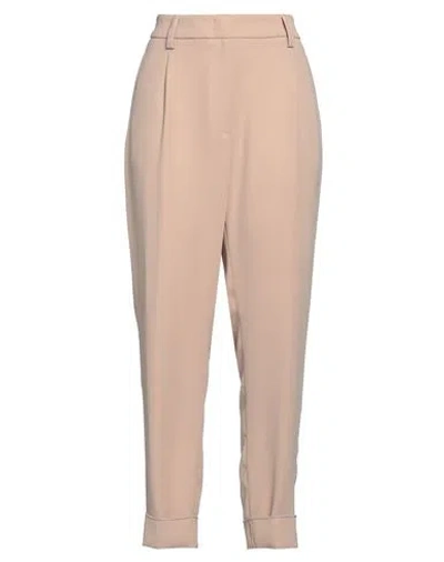 Peserico Woman Pants Sand Size 12 Polyester In Beige