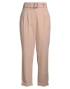 Peserico Woman Pants Sand Size 6 Polyester, Virgin Wool, Elastane In Brown