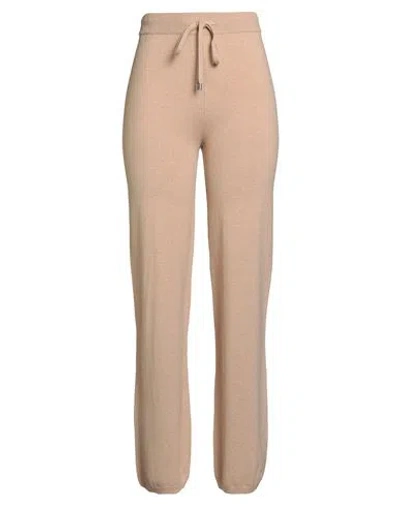 PESERICO PESERICO WOMAN PANTS SAND SIZE 6 VIRGIN WOOL, SILK, CASHMERE