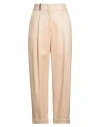 Peserico Woman Pants Sand Size 6 Virgin Wool, Viscose, Polyamide, Elastane In Neutral