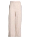 Peserico Woman Pants Sand Size 8 Linen In Pink