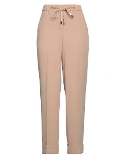 Peserico Woman Pants Sand Size 8 Virgin Wool, Silk, Cashmere In Beige