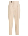 Peserico Woman Pants Sand Size 8 Virgin Wool, Linen In Neutral