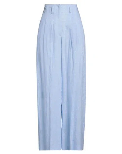 Peserico Woman Pants Sky Blue Size 10 Linen