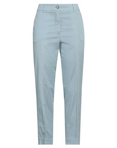 Peserico Easy Woman Pants Sky Blue Size 12 Cotton, Elastane
