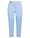 Peserico Woman Pants Sky Blue Size 12 Cotton, Elastane