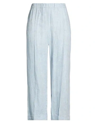 Peserico Woman Pants Sky Blue Size 14 Linen