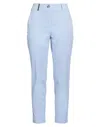 Peserico Woman Pants Sky Blue Size 4 Cotton, Elastane, Leather