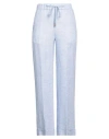 Peserico Drawstring Linen Pant In Blue