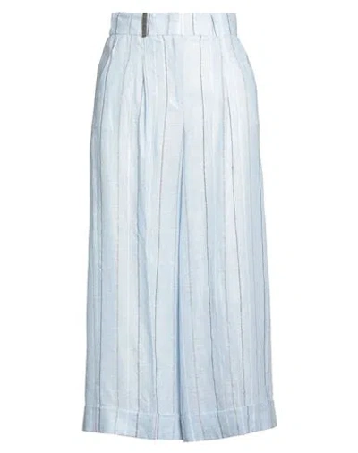 Peserico Woman Pants Sky Blue Size 6 Linen