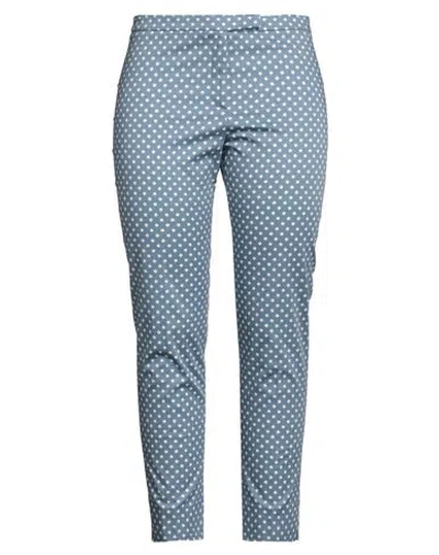 Peserico Woman Pants Slate Blue Size 16 Cotton, Elastane