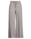 Peserico Woman Pants Taupe Size 10 Linen, Cotton In Grey