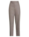 Peserico Woman Pants Taupe Size 10 Virgin Wool, Cashmere, Elastane In Gray