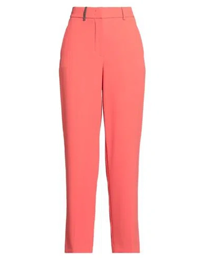 Peserico Woman Pants Tomato Red Size 6 Polyester
