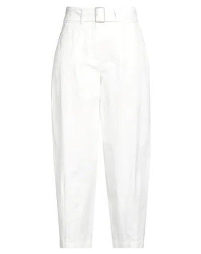 Peserico Woman Pants White Size 10 Cotton, Elastane