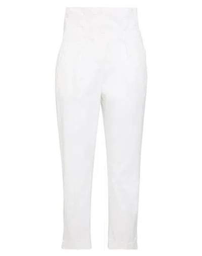 Peserico Woman Pants White Size 10 Cotton, Elastane