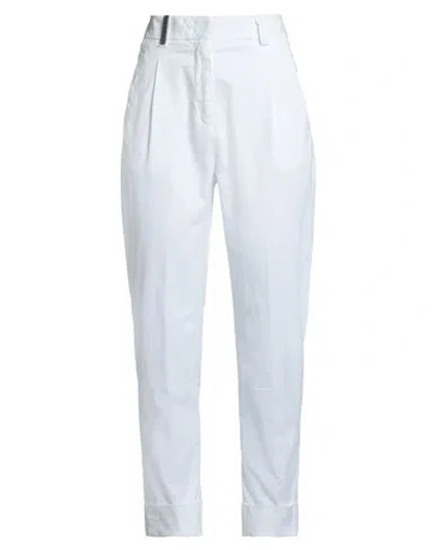 Peserico Woman Pants White Size 10 Cotton, Elastane