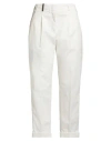 Peserico Woman Pants White Size 10 Cotton, Elastane In White