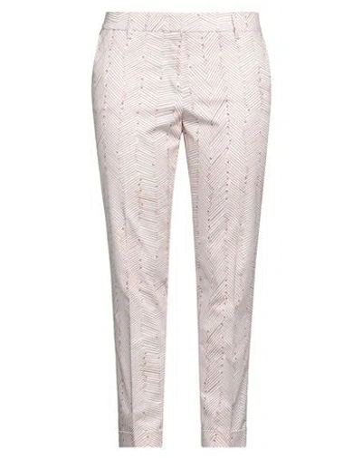 Peserico Woman Pants White Size 10 Cotton, Elastane In Pink