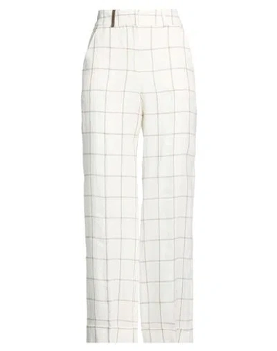 Peserico Woman Pants White Size 10 Linen