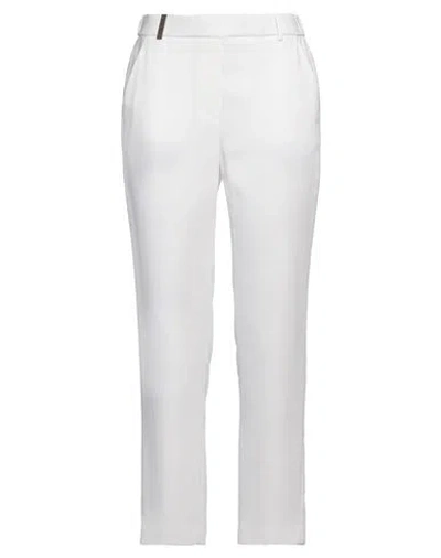 Peserico Woman Pants White Size 10 Viscose, Elastane
