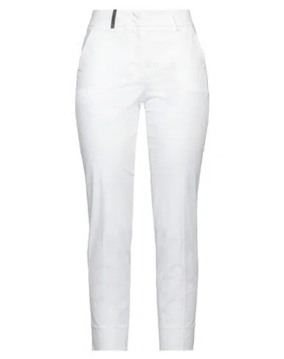 PESERICO PESERICO WOMAN PANTS WHITE SIZE 12 COTTON, ELASTANE