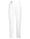 Peserico Woman Pants Off White Size 12 Cotton, Elastane, Leather In White