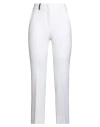 Peserico Woman Pants White Size 12 Polyester, Viscose, Cotton, Elastane, Leather In White