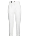 Peserico Woman Pants White Size 10 Cotton, Elastane
