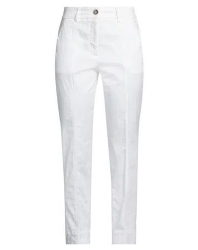 Peserico Easy Woman Pants White Size 2 Cotton, Elastane