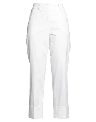 Peserico Woman Pants White Size 2 Cotton, Elastane