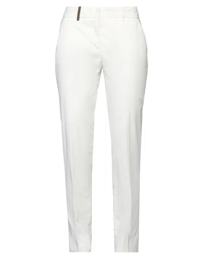 PESERICO PESERICO WOMAN PANTS WHITE SIZE 4 COTTON, ELASTANE