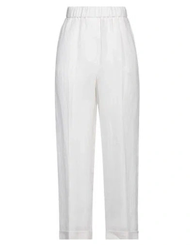 Peserico Woman Pants White Size 10 Linen