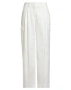 Peserico Woman Pants White Size 6 Cotton, Tencel, Silk, Elastane In White
