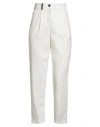 Peserico Woman Pants White Size 6 Cotton, Tencel, Silk, Elastane
