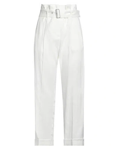 Peserico Woman Pants White Size 6 Hemp, Viscose, Linen, Elastane