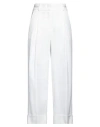 Peserico Easy Woman Pants Ivory Size 6 Polyester, Viscose, Cotton, Elastane In White