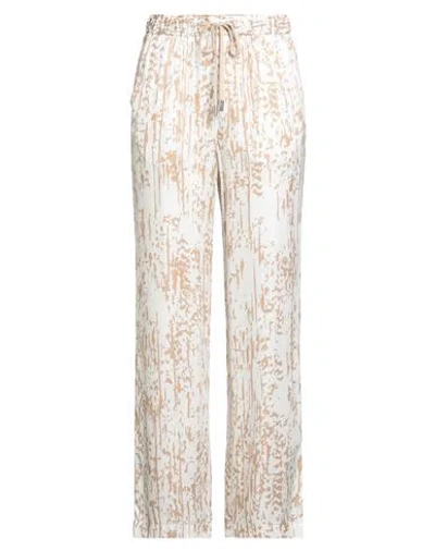 Peserico Woman Pants White Size 6 Viscose In Multi