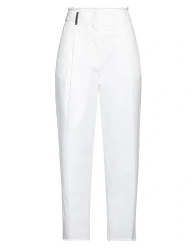 Peserico Woman Pants White Size 8 Cotton, Elastane