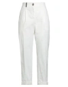 Peserico Woman Pants White Size 8 Cotton, Elastane
