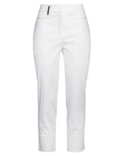 Peserico Woman Pants White Size 4 Polyester, Viscose, Cotton, Elastane