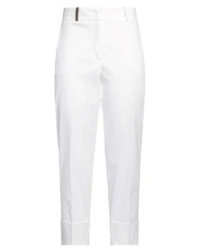 PESERICO PESERICO WOMAN PANTS WHITE SIZE 8 COTTON, ELASTANE