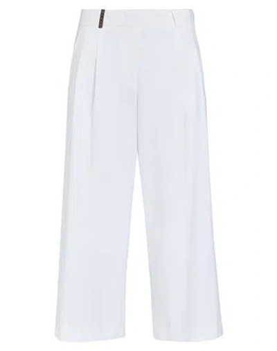 Peserico Woman Pants White Size 8 Linen, Cotton