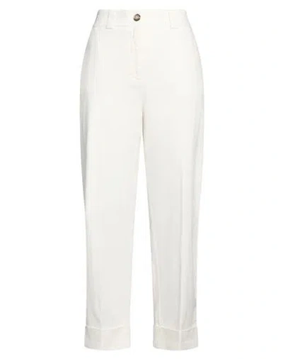 Peserico Woman Pants White Size 8 Lyocell, Cotton, Elastane