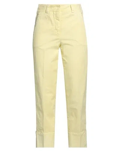 Peserico Woman Pants Yellow Size 10 Cotton, Elastane