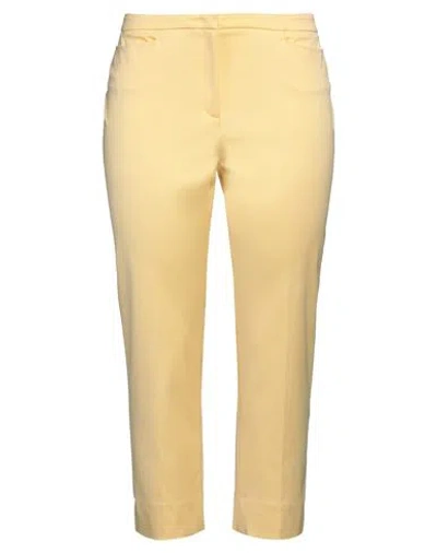 Peserico Woman Pants Yellow Size 14 Cotton, Elastane