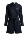 Peserico Woman Playsuit Midnight Blue Size 6 Virgin Wool, Viscose, Elastane In Blue