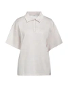 Peserico Woman Polo Shirt Beige Size 14 Cotton, Linen