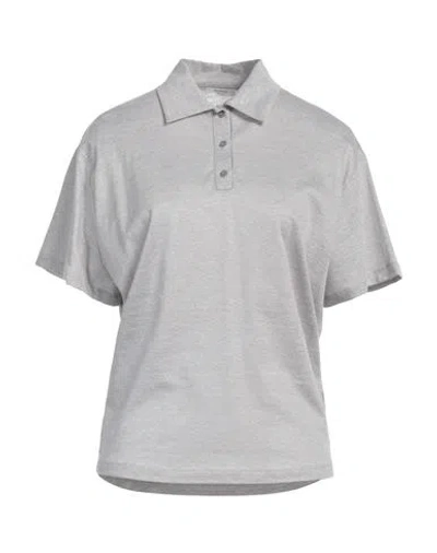 Peserico Woman Polo Shirt Grey Size 6 Cotton, Linen