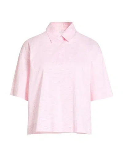 Peserico Woman Polo Shirt Light Pink Size 12 Cotton
